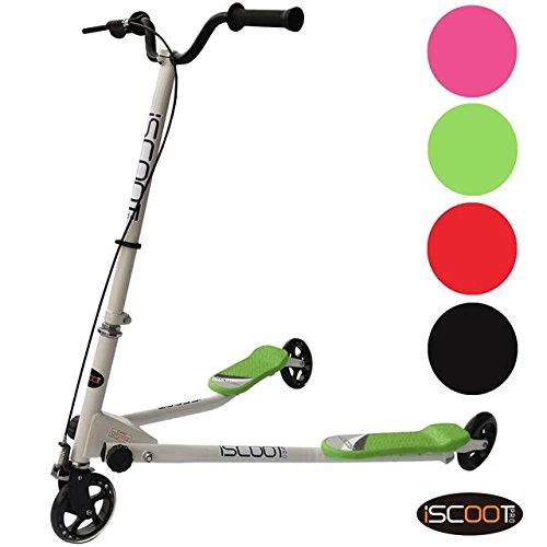 Scooter : iScoot© Pro V3 Tri Push Swing Scooter Winged Speeder Tri Wheel 3 Wheel Kick Scooter Bobbi Board for Boys / Girls / Children - Pure Black
