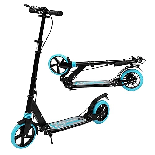 Scooter : JINPENGRAN Scooter, children / adult / youth scooters, freestyle pattern scooters, 3 height adjustable, easy to fold double shock absorbers, mini scooters, light and easy to carry