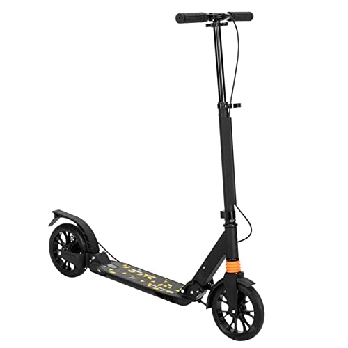 Scooter : JUSTPENGHUI Handbrake Wheel Height Adjustable Portable Folding Black Adult Pedal Scooter With Shock Absorber Scooter