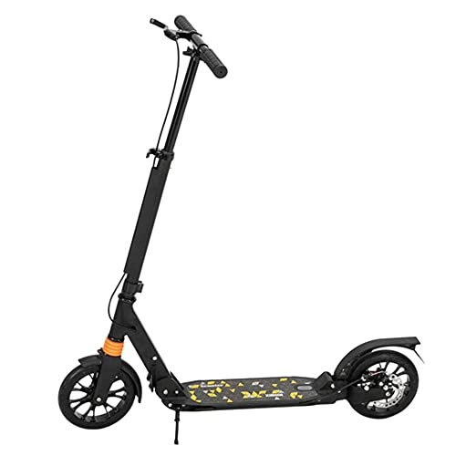 Scooter : Kick Scooter with Disc Handbrake, Street Lightweight Portable Folding Push Scooter 200mm PU Wheels with Dual Suspension Adjustable Handlebar for Adults Teens Ages 8+