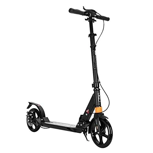 Scooter : Kick scooters Black Adults with 2 Big Wheels, Lightweight Easy Folding Stunt Scooters, for Child Aged 12+