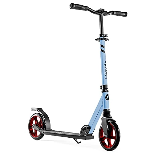Scooter : Lascoota Scooters for Kids 8 Years and up - Featuring Quick-Release Folding System - Dual Suspension System + Scooter Shoulder Strap 7.9" Big Wheels Great Scooters for Adults and Teens (Fusion)