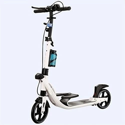 Scooter : LHY Scooters for Adults Kick Scooter with Kick stand Brake, Dual Suspension System, with Strap for Adults and Teens, White