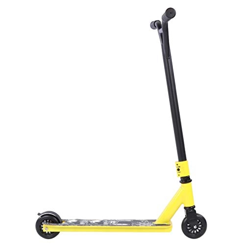 Scooter : LIUTT Professional Scooter - Yellow Portable Professional Scooter Adult Stunt 2 PU Wheels Sliding Pedal Equipment
