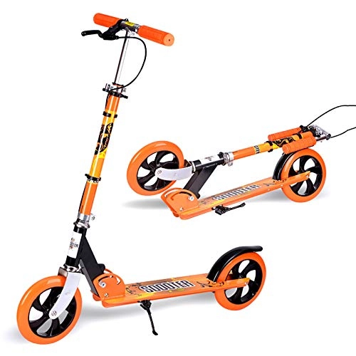 Scooter : LIYANJJ Kick Scooter Wheel Folding Kick Scooter for Kids 10 Years and up / Adults + Large Tires + Adjustable Height Portable Scooter Best Gift for Teens