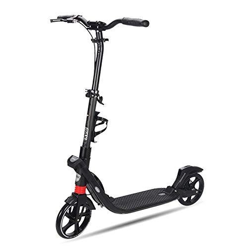 Scooter : LIYANJJ Sports Scooters for Adults / Teens with Hand Brake 220 lbs Max Load, Foldable Dual Brake Kick Scooter with 200mm Big Wheels for Age 14 Year Up