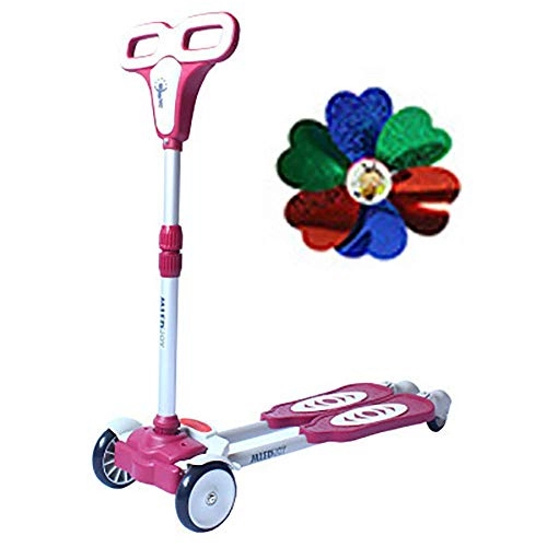 Scooter : LJ Scooter, Outdoor Sports Scooter Kick, Adjustable Boys / Girls Kick for 80-160Cm Height, 50Kg Load, Detachable Toddler with Windmill, Senditive Brake Adult Child Toy Balance Car Mini, Red, Red