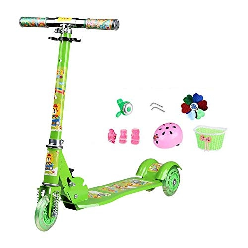 Scooter : LMK Scooter, Outdoor Sports Scooter, Folding for 2-8Yr Boy and Girl, Adjustable Handlebar / Flashing Wheel, Shock Absorbing Boy and Girl with Protective Gear, 50Kg Load Adult Student Toy Balance Car Mi