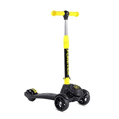Scooter : LMK Scooter Outdoor Sports Scooter Kick, Folding Kick with Pu Wheel, Adjustable Handle, 264Lbs Capacity, Wide Pedal Board for 80-150Cm Height Adult Boy and Girl Toy Balance Car Mini, Red, Yellow