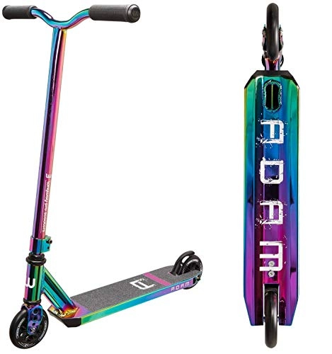 Scooter : Longway Adam Full Neo Chrome Stunt Scooter, Height: 81 cm, Colour: Rainbow Oilslick, Includes Fantic26 Grip Tape