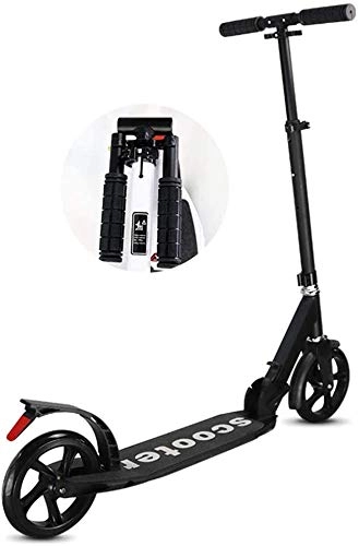 Scooter : lqgpsx Kick Scooter for Adult Youth Kids - Foldable Adjustable Portable Teen Kick Scooter with Big Wheel, Birthday Gifts for Kids 8 Years Old and Up, Support 220 lbs (color : Black)