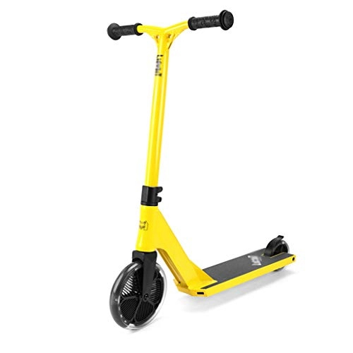Scooter : LYLY Children's Scooter Pedal Aluminum Material Big Wheel Flashing Adjustable Scooter for 5-12 Years Old Boys and Girls (Color : Yellow)