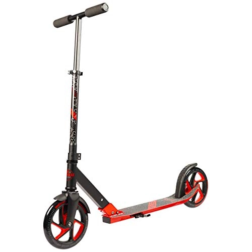 Scooter : Madd Gear Carve Kruzer 200 Folding Kick Cruiser Commuter Scooter for Riders Aged 8 Years and Up (Black / Red)