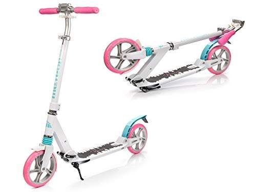 Scooter : Meteor Scooter Large Wheels (200 mm), Scooter for Children and Adults, Very Durable, 100 kg Capacity, Aluminium Folding Kick Scooter, Various Designs, City, Venice
