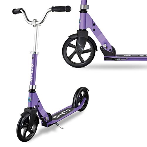 Scooter : Micro Cruiser Scooter Purple Wide Handlebars Easy Steering Big Wheels 5-10 Years Boy Girl