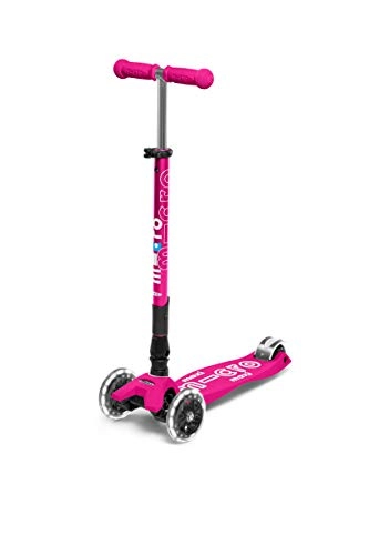 Scooter : Micro Maxi Deluxe Foldable Pink Led Scooter