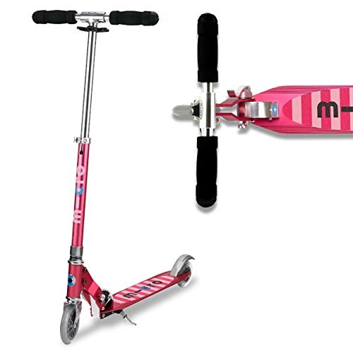 Scooter : Micro Scooter Stripe Sprite Pink Boys Girls 2 Wheeled Aluminium 5 To 12 Years