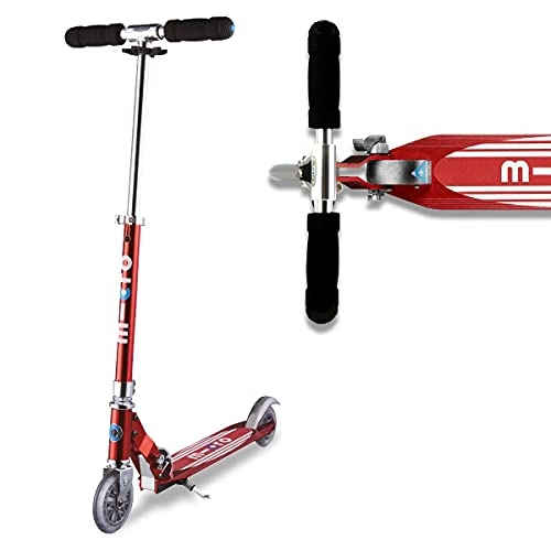 Scooter : Micro Scooter Stripe Sprite Red Boys Girls 2 Wheeled Aluminium 5 To 12 Years