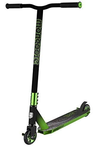 Scooter : Mongoose Rise 100 Pro Youth Freestyle Stunt Scooter, High Impact PU Wheels, Bike-Style Grips, Lightweight Alloy Deck, Green