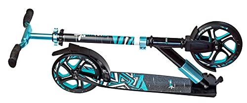 Scooter : muuwmi Aluminium Scooter Deluxe - Kick scooter, 205 mm, ABEC 7, foldable, height adjustable, turquoise