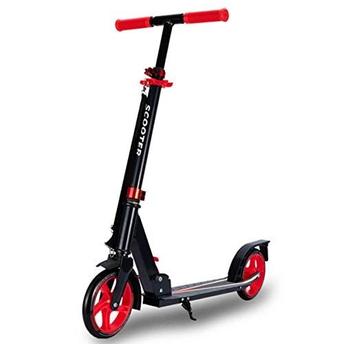 Scooter : Muzyo Kids' Scooters 2-Wheels Foldable Frame Lightweight Push Scooter City Commuter with Adjustable Handlebar Rear Brake for Adults Teens Ages 6+, Support 220Lbs.