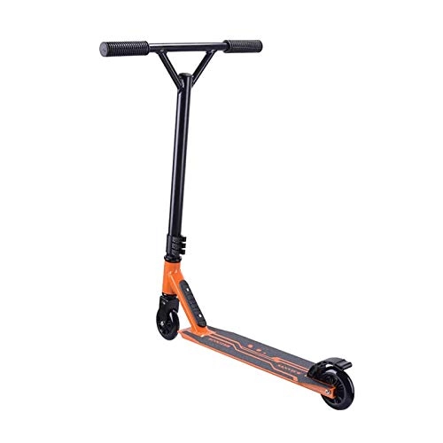Scooter : MYAOU Freestyle Pro Scooter Stunt - 360 Swivel Spin Trick Scooters for Boys Over 11 - High Impact PU Wheels & Lightweight Aluminium Deck (Orange, Black)