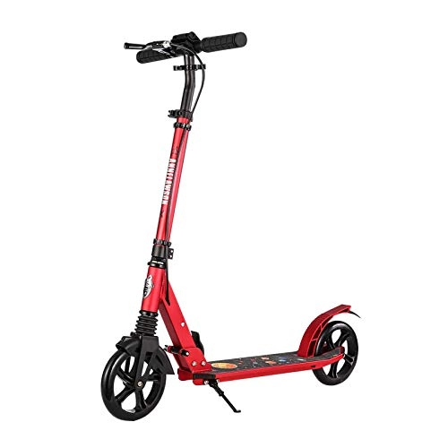 Scooter : MYAOU Stunt Scooters with Hand Brake Dual Suspension, Hight-Adjustable Adult Scooter | Folding Kick Scooter with 200m Big Wheels for Teens Kids Age 8+