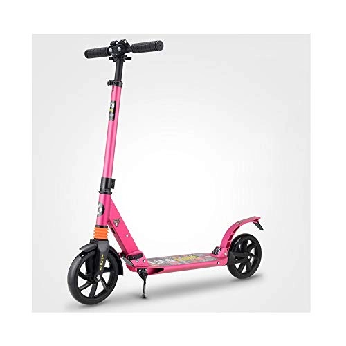 Scooter : NAN 2 Rounds Of Scooter / Youth Scooter / Rear Wheel Brake Double Shock Absorber Buffer / Suitable For Sliding Within 5 Km (Color : Pink)