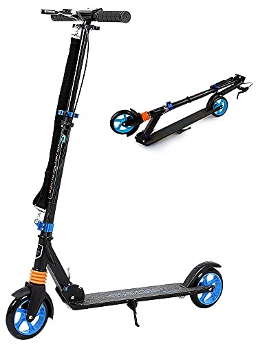 Scooter : ONXE Scooter T-Style Stunt Scooter, Children's Scooter, Gift Folding City Scooter, Kick Scooter with Handbrake, Carry Strap, Height-Adjustable, Double Suspension System, for Adults and Children
