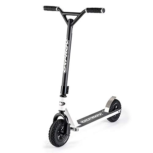Scooter : Osprey Dirt Scooter, All Terrain Trail Adult Scooter with Chunky Off Road Tyres, White