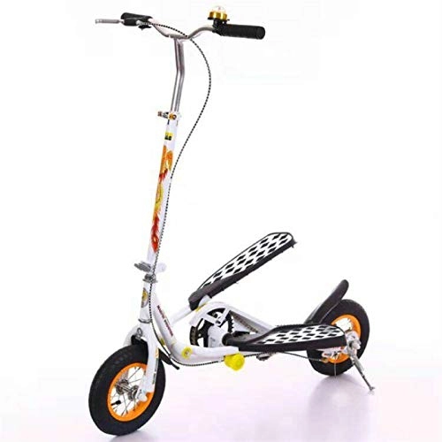 Scooter : Ownlife Inflatable Rubber Wheel Teens Pedal Scooter, Foldable Exercise Stepper Scooter Bike For Youngsters, White Color Youth Kick Scooter for Children / Adult
