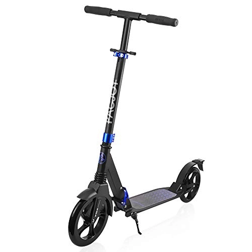 Scooter : PACJOY Adult Big Wheel Kick Scooter-230mm Big PU Wheel, 270lb Weight Limit, Wide Reinforced Deck, Height Adjustable with Deluxe Aluminum, Easy Folding, Smooth & Fast Ride