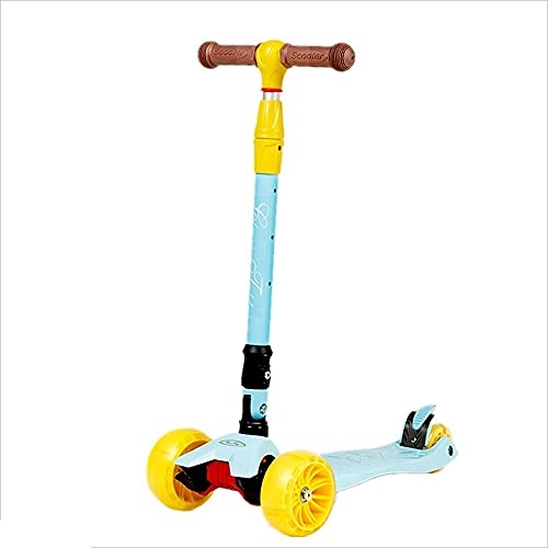 Scooter : Paelf Multifunctional Children's Toy Scooter 2 3-6-14 Year Old Child Three Or Four Round Folding Flash Kick Scooter Height Adjustable Wide Wheel Flash Fast Folding Outdoor Scooter