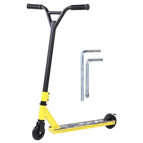 Scooter : PBOHUZ Professional Scooter-Yellow Portable Professional Scooter Adult Stunt 2 PU Wheels Sliding Pedal Equipment