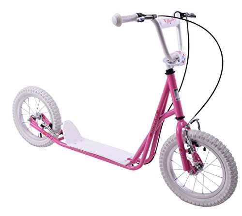 Scooter : Professional Blossom Scooter 14" Large Wheel Girls Push Kick Ride On Scooter Pink Flowers Age 6+