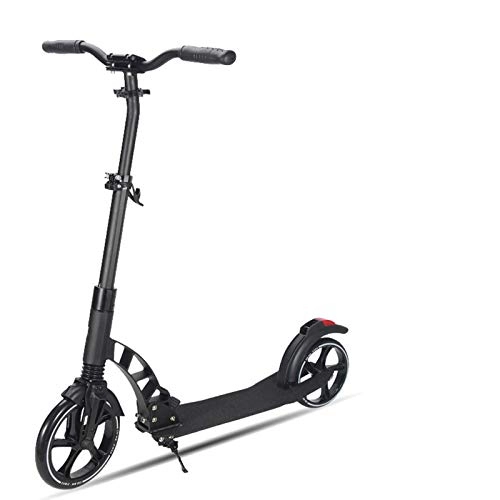 Scooter : QWET Two-Wheeled Scooter, 230Mm Front Wheel Fast Folding Foot Brake System Bicycle, Both Adults And Children Can Use, Black