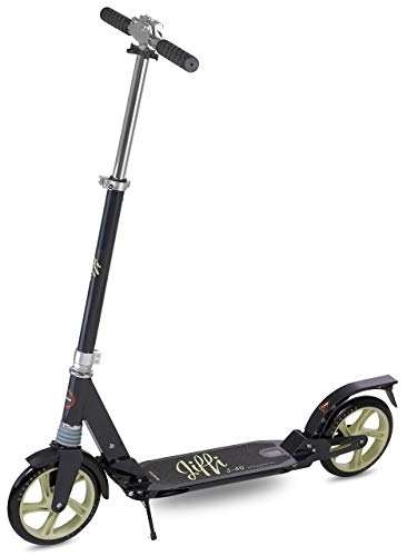 Scooter : Scooride Jiffi J-40 Adult Scooter Big Wheel, Foldable and Portable Adjustable Height for Teens Adults Kick Scooter, Extra Large 2 Wheel Scooter, Black