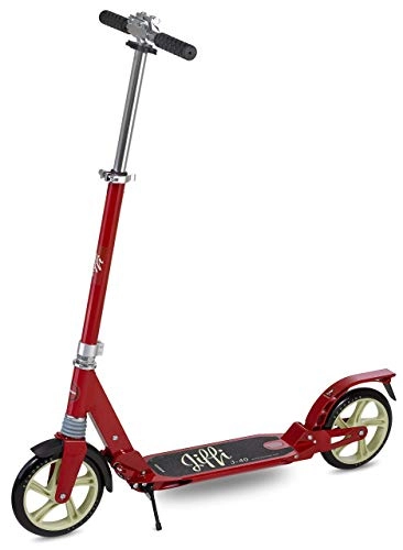 Scooter : Scooride Jiffi J-40 Adult Scooter Big Wheel, Foldable and Portable Adjustable Height for Teens Adults Kick Scooter, Extra Large 2 Wheel Scooter, Red