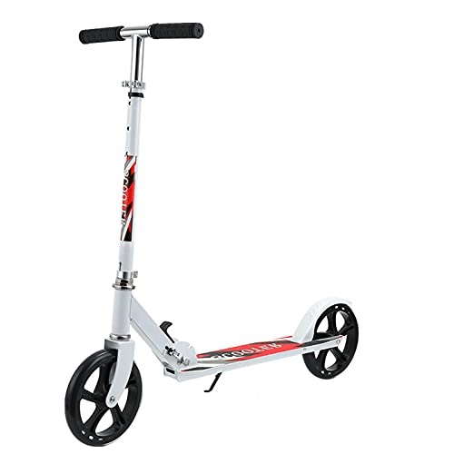 Scooter : scooter Adult Scooter, Can Be Folded Quickly, Two-Wheel Shock Absorbing Scooter, Wear Resistant Anti-skid Tires, Gliding More Smoothly(Color:White)