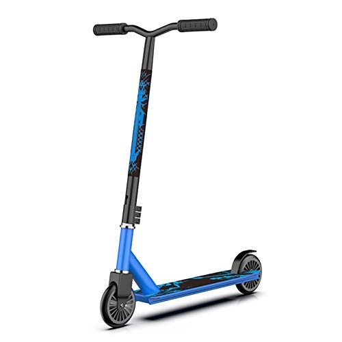 Scooter : Scooter Kick Smooth-riding Stunt Kick, Adults and Teen All Terrain Off-road for Ages Over 6 Years Old, Textured Non-slip Deck (Color : Blue)
