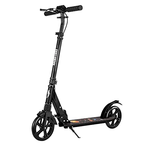 Scooter : scooter Scooter, 18cm Big Tires, Anti-Skid Pedals, Aluminum Alloy Frame, Prevent Rusty Scooter(Color:black)