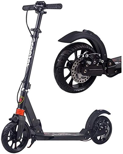 Scooter : Scooters Adult Adult Kick With Disc Handbrake And Ultra Wide Big Wheels Folding Dual Suspension Push For Commuting / Leisure / Transportation Load 150 Kg LQHZWYC (Color : Black)