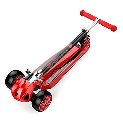 Scooter : Scooters for Kids Scooters for Adults Scooter Bars, Adult Scooter, Scooter Wheels, Kick Foldable Toddlers Kick, Adjustable Handlebar, 3 Wheel Intelligent Turning, Red for 3-18 Old Teen ( Color : A )