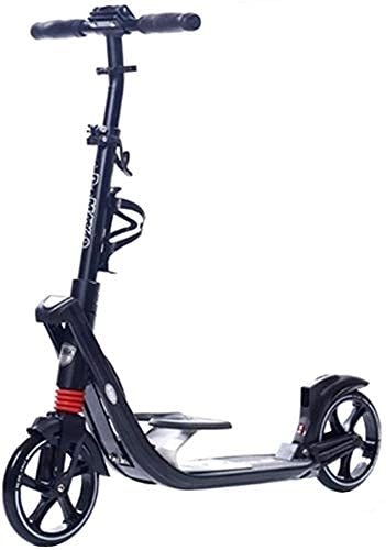 Scooter : Scooters Kick Scooters Outdoor Riding Portable Scooter-Adult Kick Scooter with Dual Suspension, Big Wheels Folding Urban Scooter, Hight-Adjustable, for Teens Baby Age 12 up, White (Color : Black)
