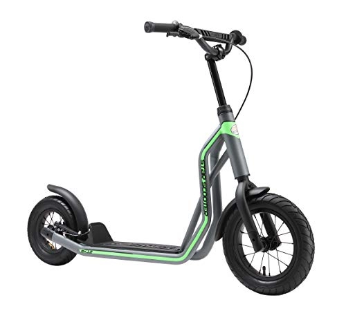 Scooter : STAR SCOOTER Kick Scooter air tires for Kids 6-7 year old | Boy Girl Push Scooter 10 / 12" Inch, height adjustable | Grey