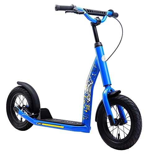 Scooter : STAR SCOOTER Kick Scooter air tires for Kids 7 year old | Boy Girl Push Scooter 12" Inch, height adjustable | blue