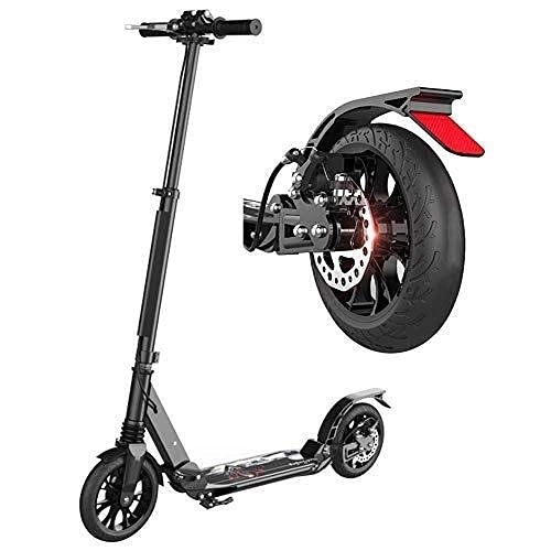 Scooter : THj Scooters Kick Scooters Outdoor Riding Portable Scooter-Adult Kick Scooter with Big Wheels and Disc Hand Brake, Folding Dual Suspension Commuter Scooter, Adjustable Height, Supports 330Lbs