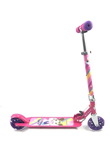 Scooter : TITAN Flower Princess Folding Aluminum Girls Folding Kick Scooter with LED Light Up Wheels (Age 5+), Pink