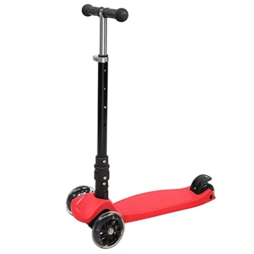 Scooter : WanuigH Children's Scooters Foldable Three-wheeled Children's Scooter Red Convenient and Practical (Color : Red, Size : 58x27x61cm)