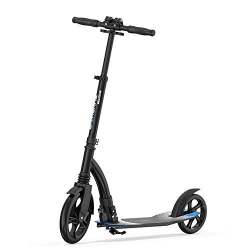 Scooter : WJJ Folding Scooter for Kids Kick Scooter For Adult Teens Foldable And Adjustable With Big Wheels, Road Work School (Color : Black)